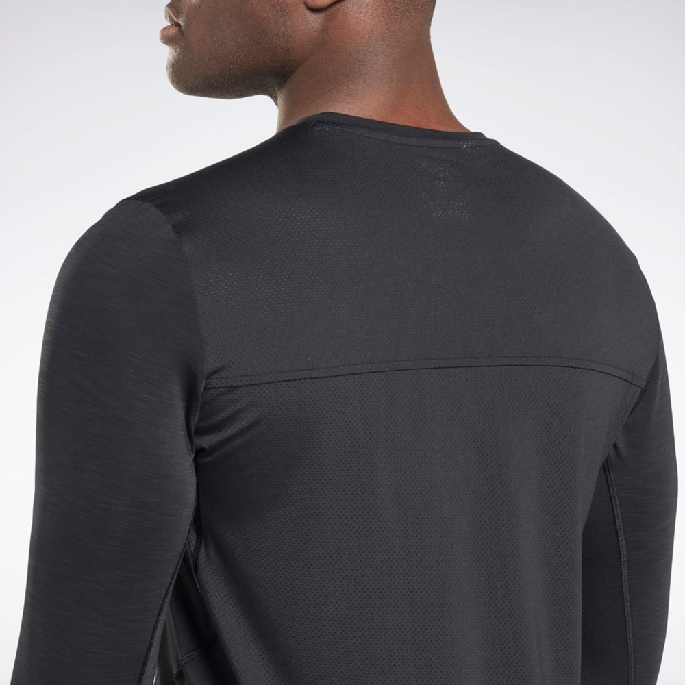 Reebok ACTIVCHILL Long Sleeve Athlete T-Shirt Svarta | UTDXJ-7249