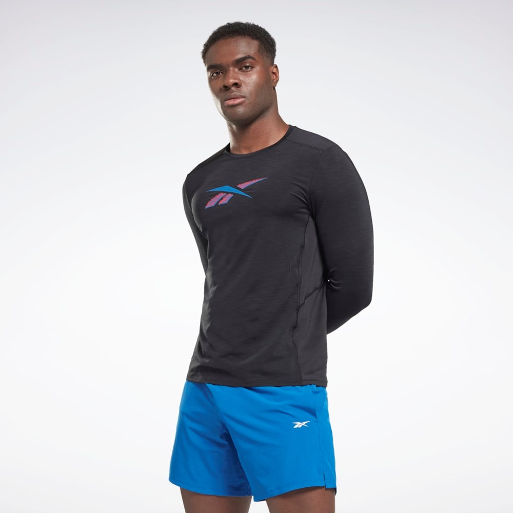 Reebok ACTIVCHILL Long Sleeve Athlete T-Shirt Svarta | UTDXJ-7249