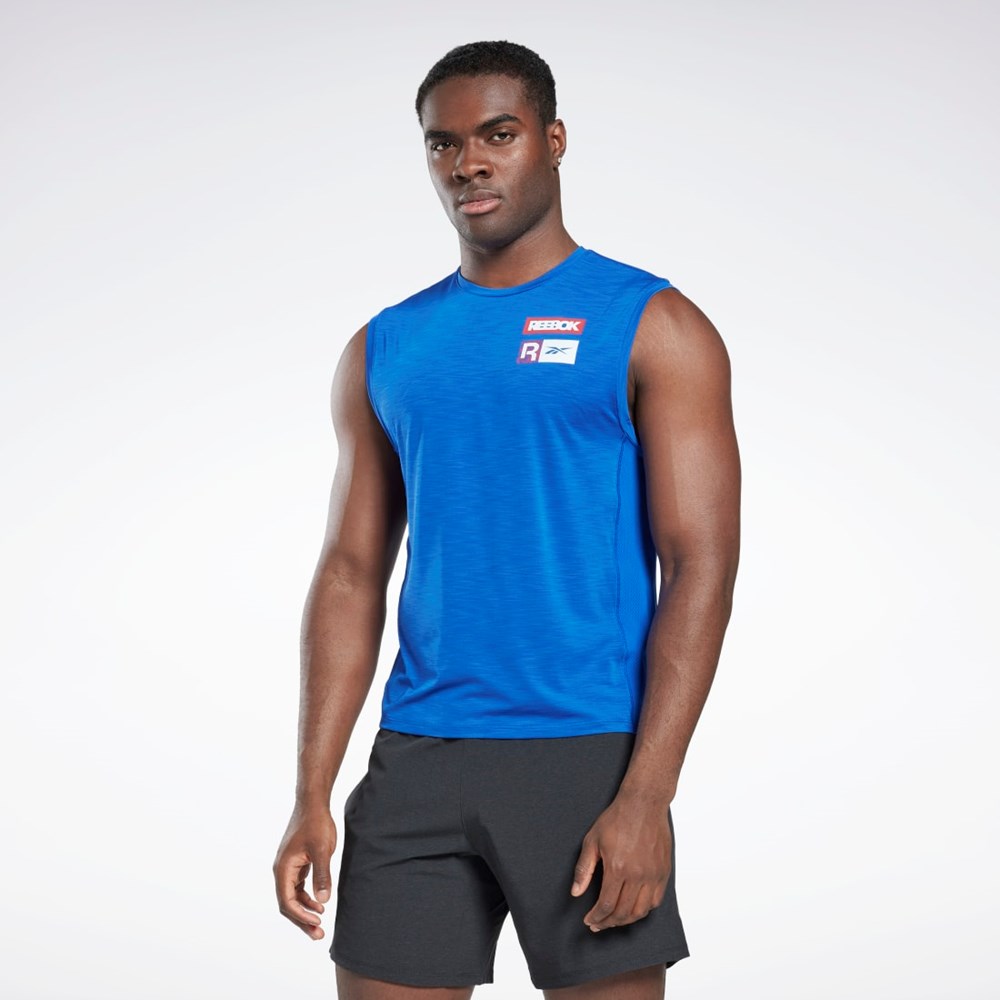 Reebok ACTIVCHILL Ärmlös T-Shirt Blå | TSNUF-4309