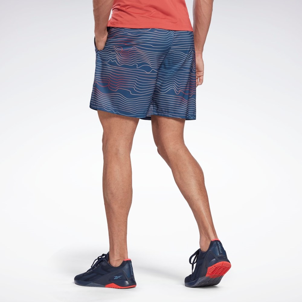 Reebok Allover Print Speed 2.0 Shorts Blå | YTOCU-1568