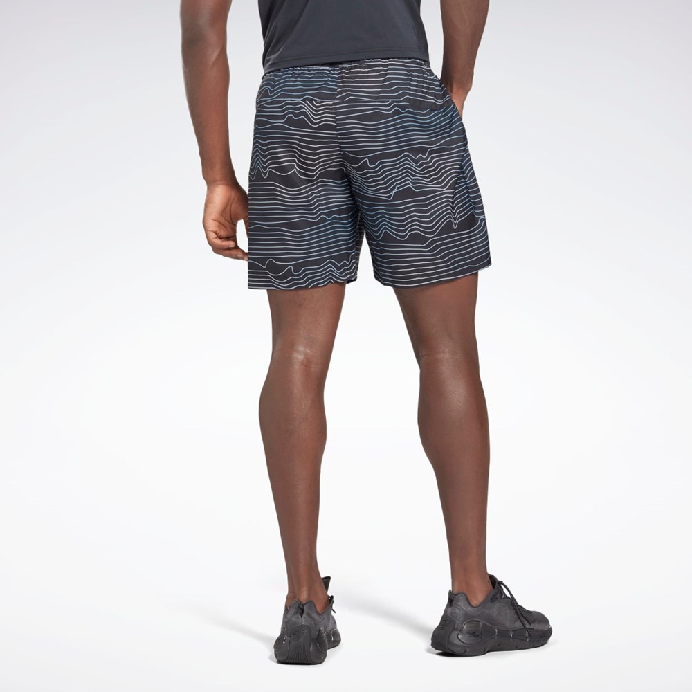 Reebok Allover Print Speed 2.0 Shorts Svarta | BOYAI-5723