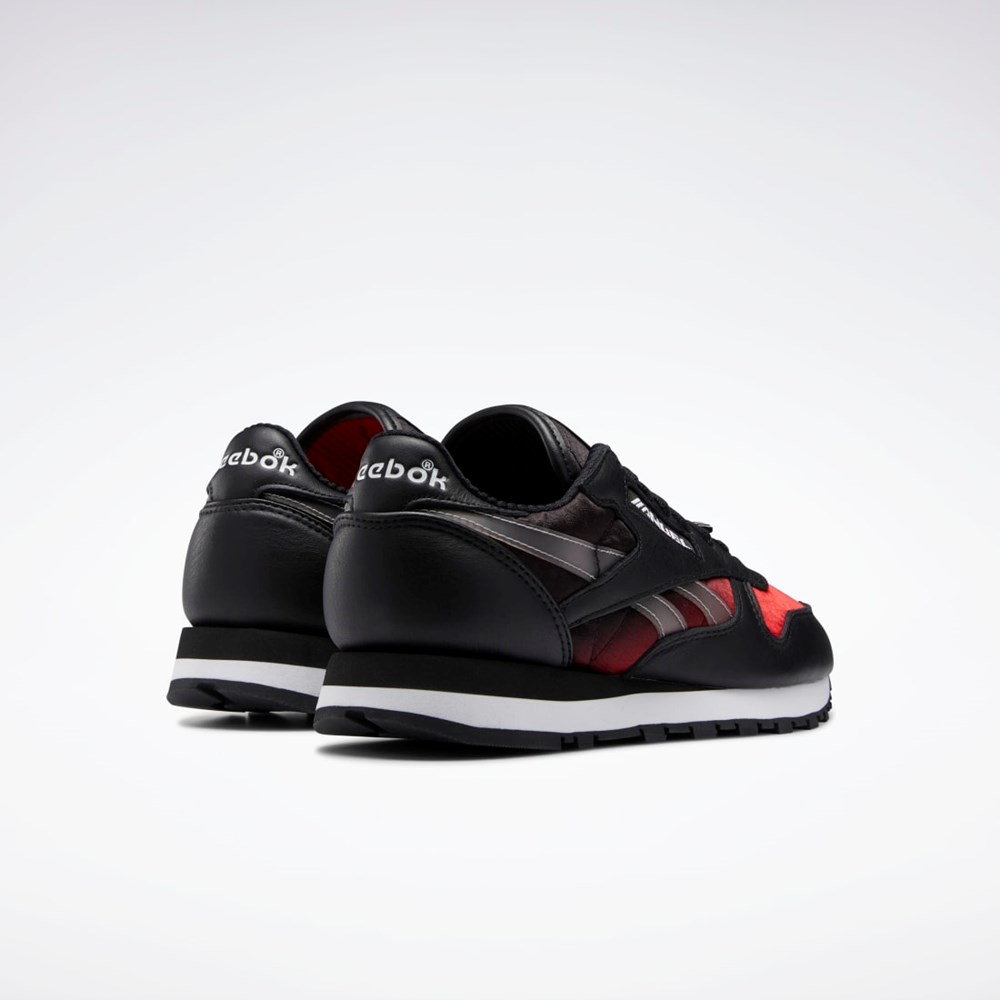 Reebok Anuel Classic Leather Shoes Svarta Röda Vita | BSMJL-7539