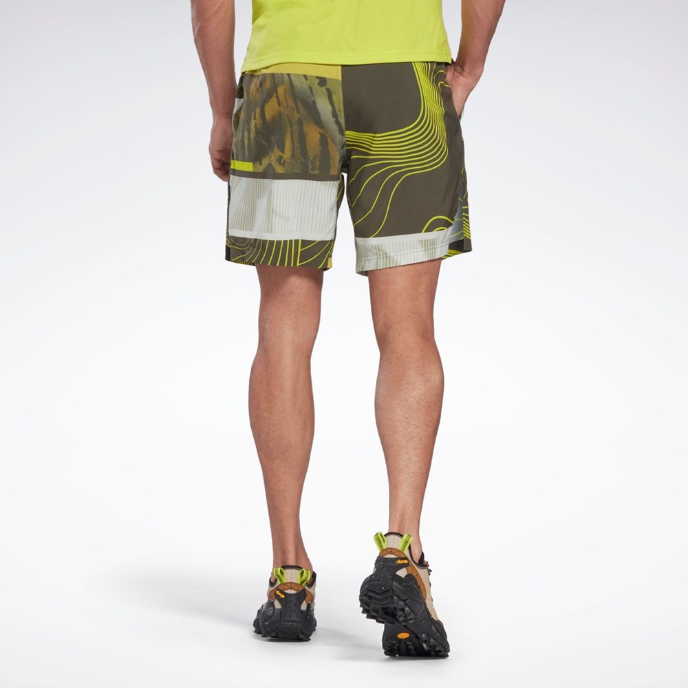 Reebok Austin Allover Print Shorts Gröna | GWFTA-5071