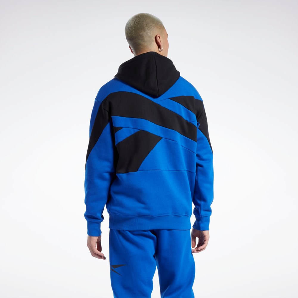 Reebok Basketball Back Vector Fleece Hoodie Blå | IWGSC-2483