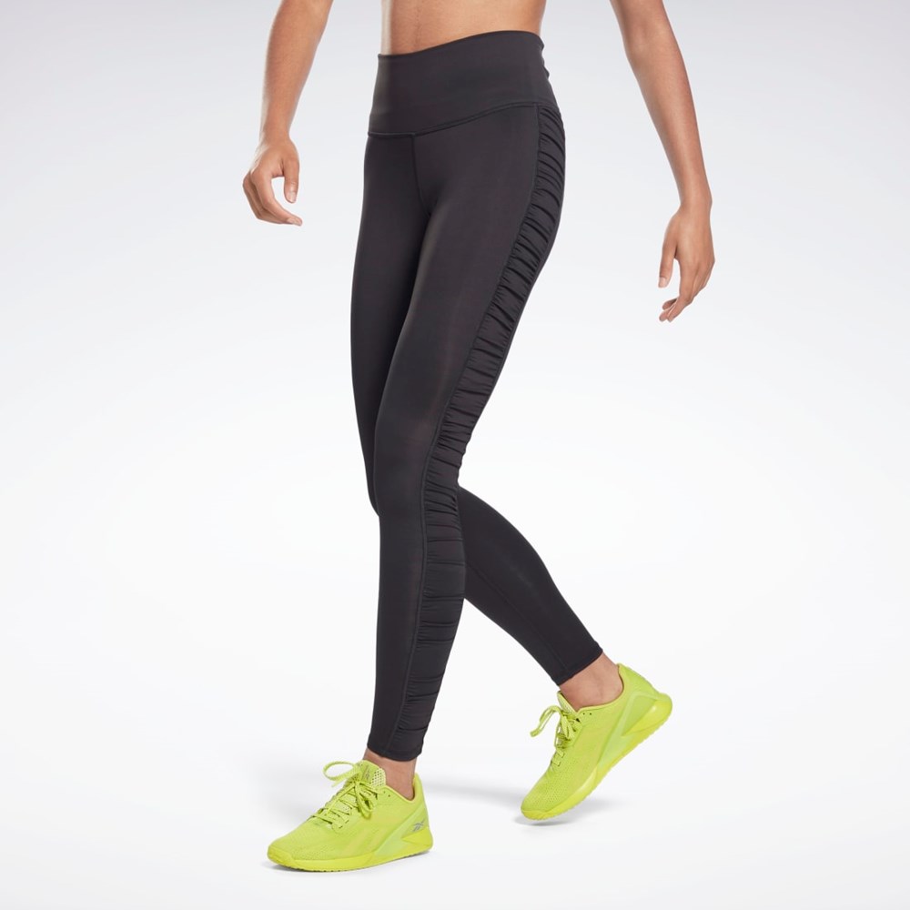 Reebok Bold High-Waisted Ruched Tights Svarta | MEQUX-8524