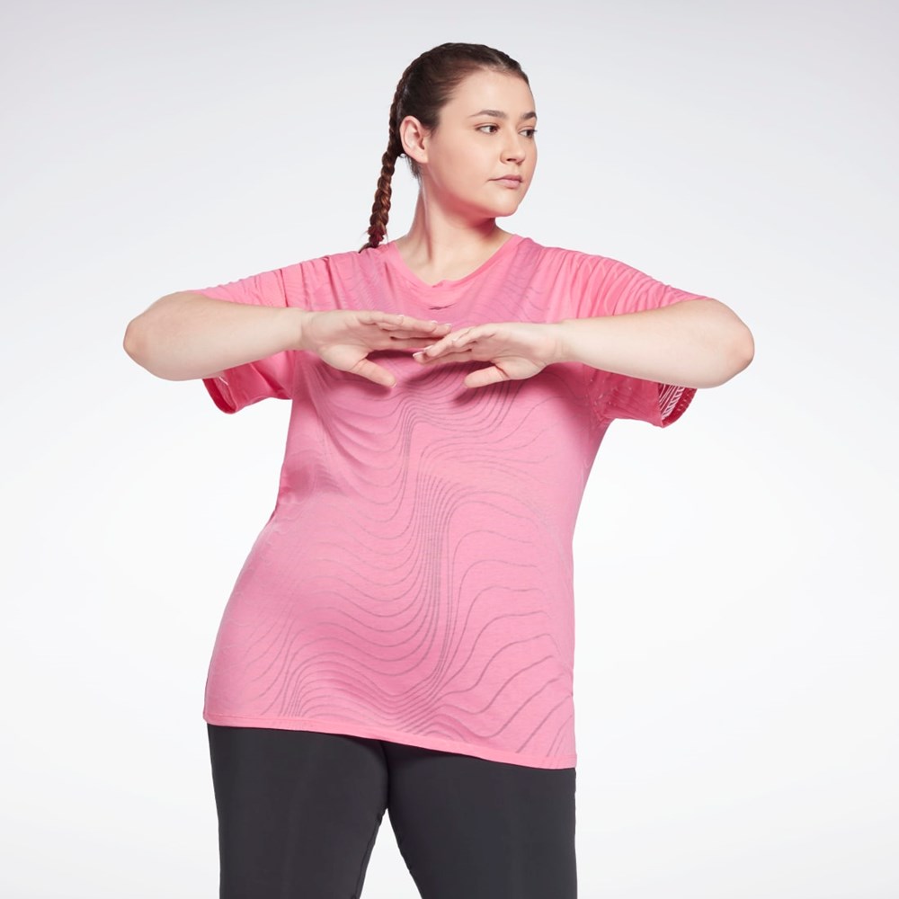 Reebok Burnout T-Shirt (Plus Size) Rosa | EMAPZ-4986