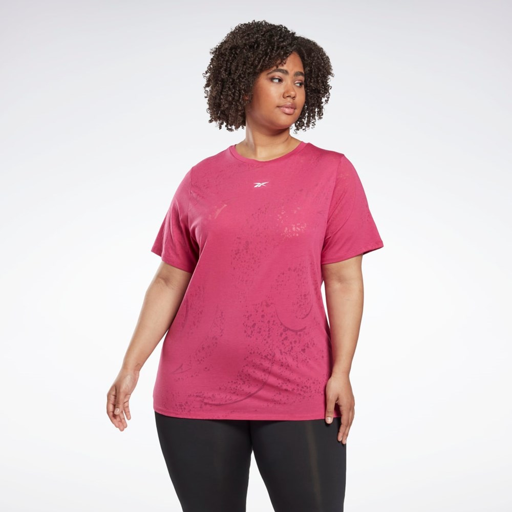 Reebok Burnout T-Shirt (Plus Size) Rosa | RFNVH-5380