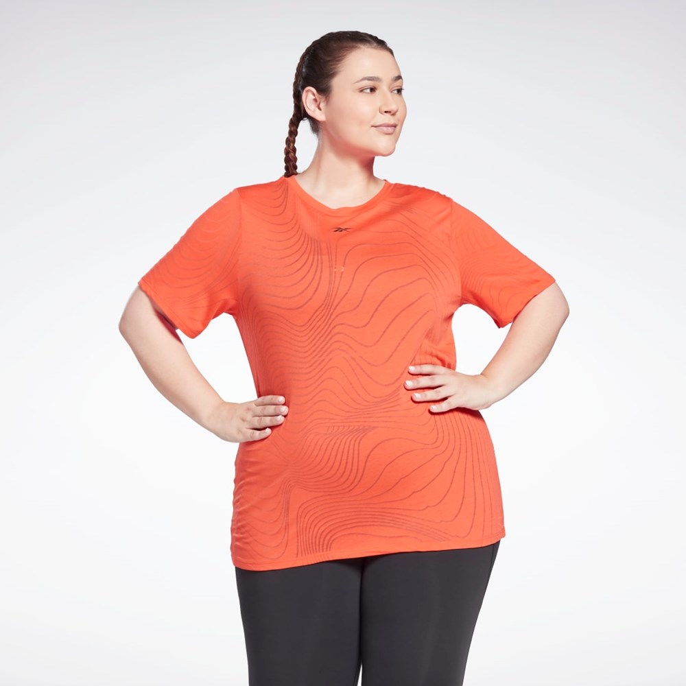 Reebok Burnout T-Shirt (Plus Size) Röda | LMFBC-0918