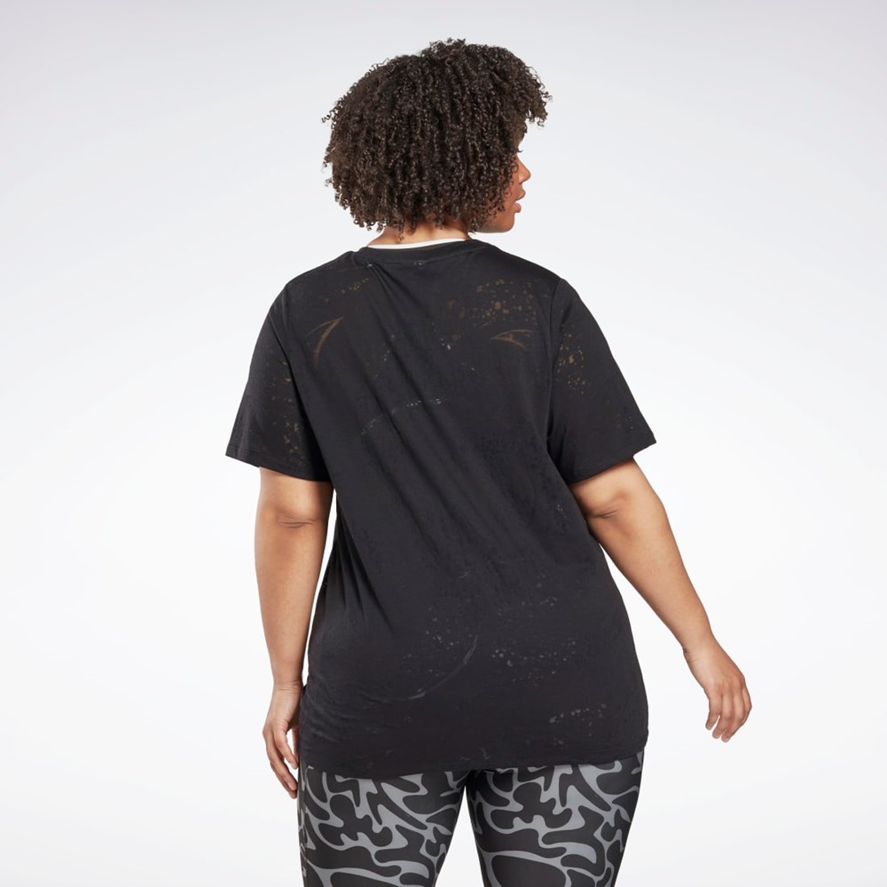 Reebok Burnout T-Shirt (Plus Size) Svarta | GKFCH-0179