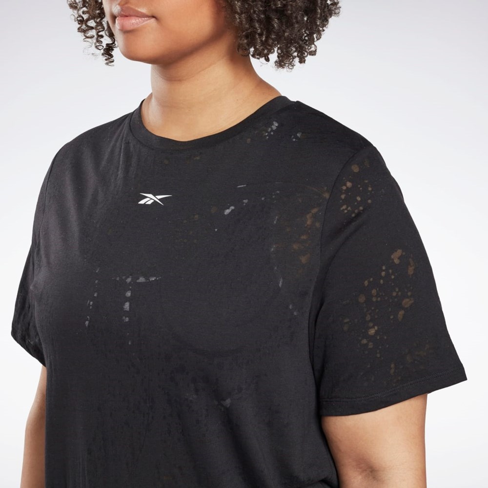 Reebok Burnout T-Shirt (Plus Size) Svarta | GKFCH-0179