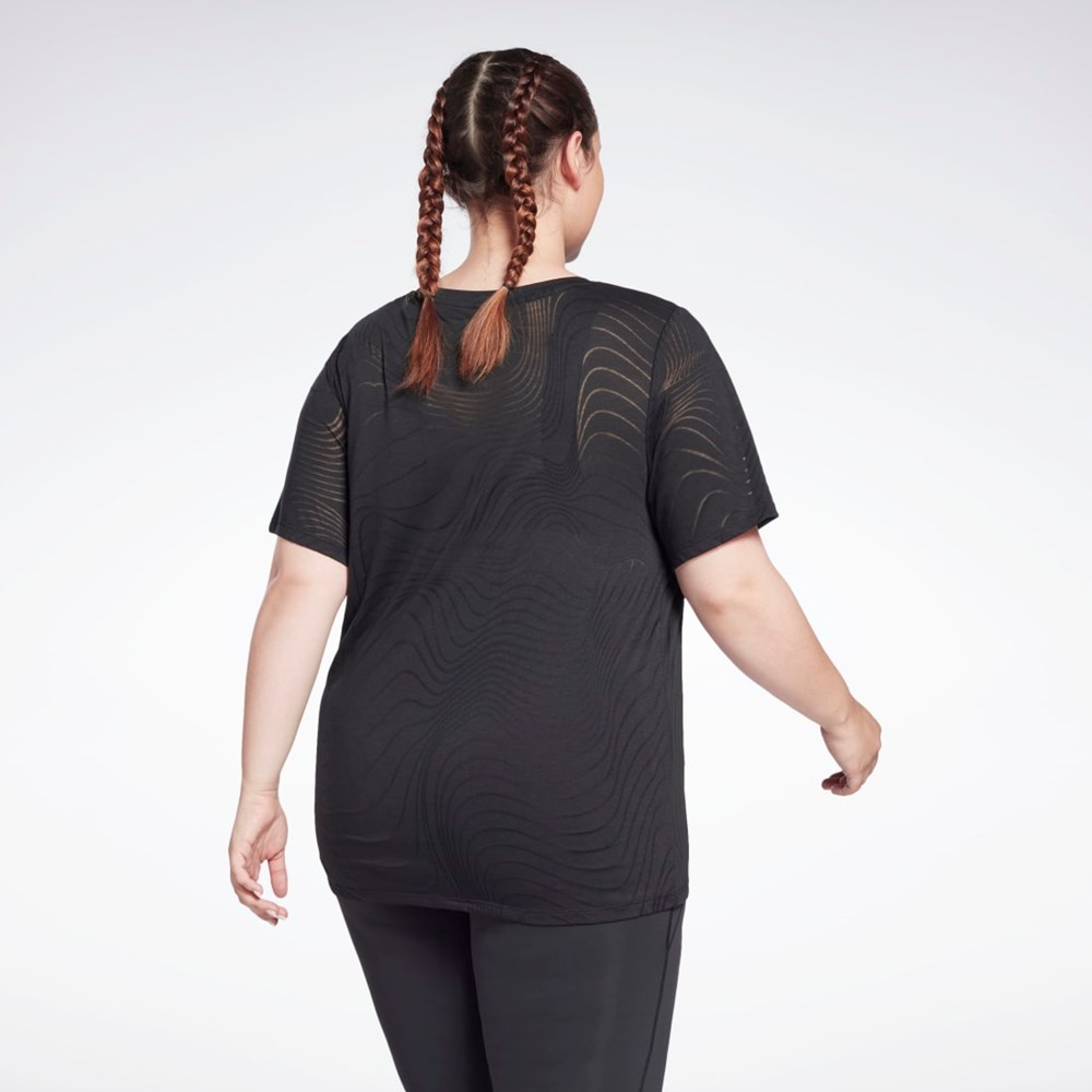 Reebok Burnout T-Shirt (Plus Size) Svarta | GVXDK-2415