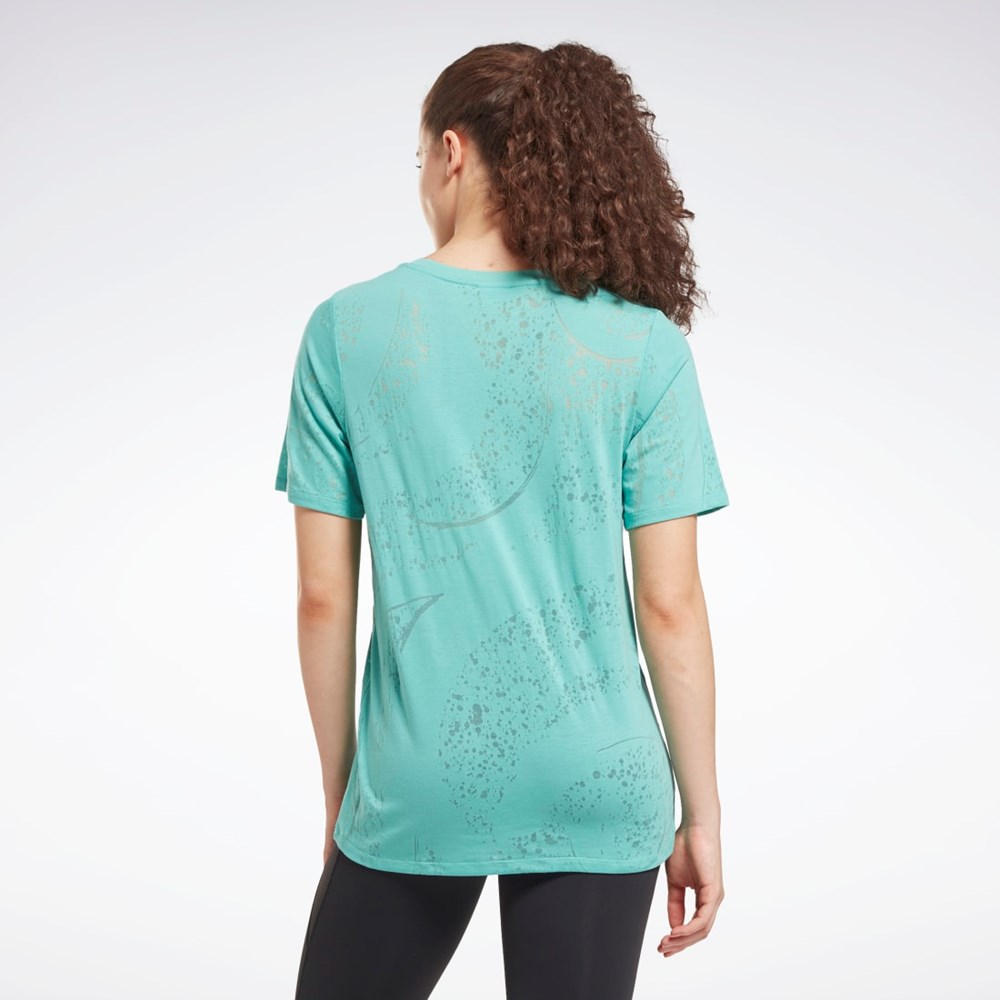 Reebok Burnout T-Shirt Semi Classic Teal | BKXVQ-7029