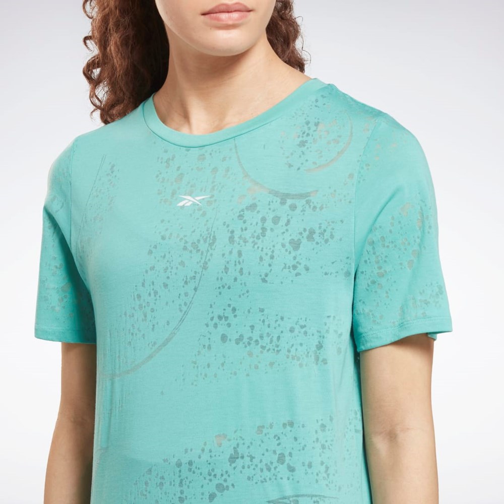 Reebok Burnout T-Shirt Semi Classic Teal | BKXVQ-7029