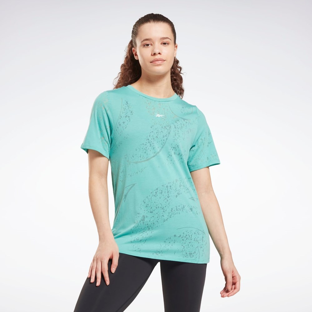 Reebok Burnout T-Shirt Semi Classic Teal | BKXVQ-7029