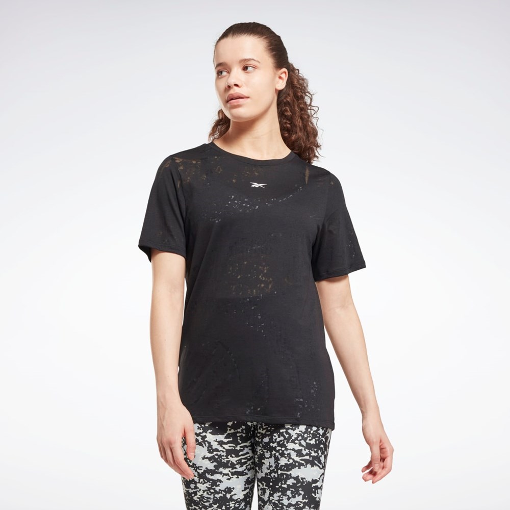 Reebok Burnout T-Shirt Svarta | ADCYL-6743