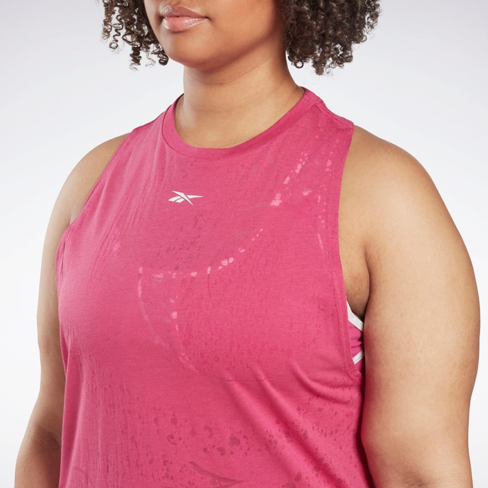 Reebok Burnout Tank Top (Plus Size) Rosa | NSWLK-4879