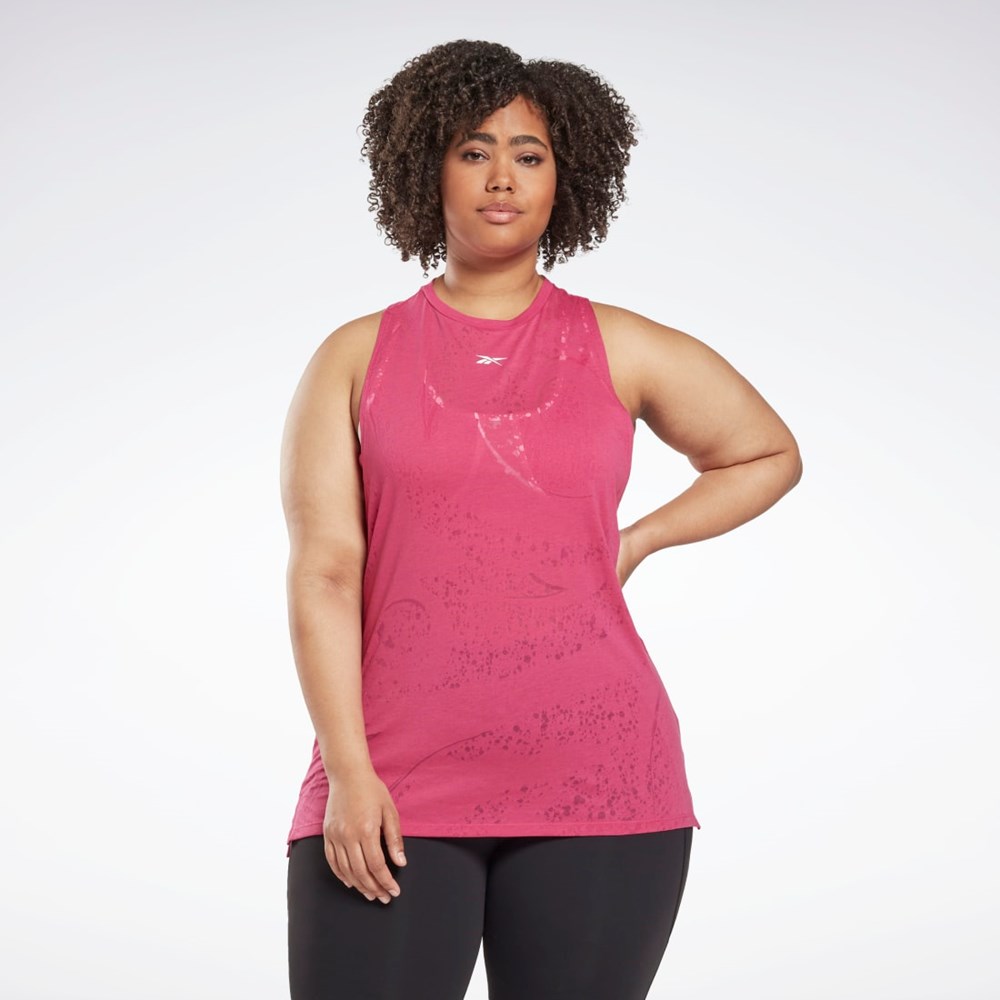 Reebok Burnout Tank Top (Plus Size) Rosa | NSWLK-4879