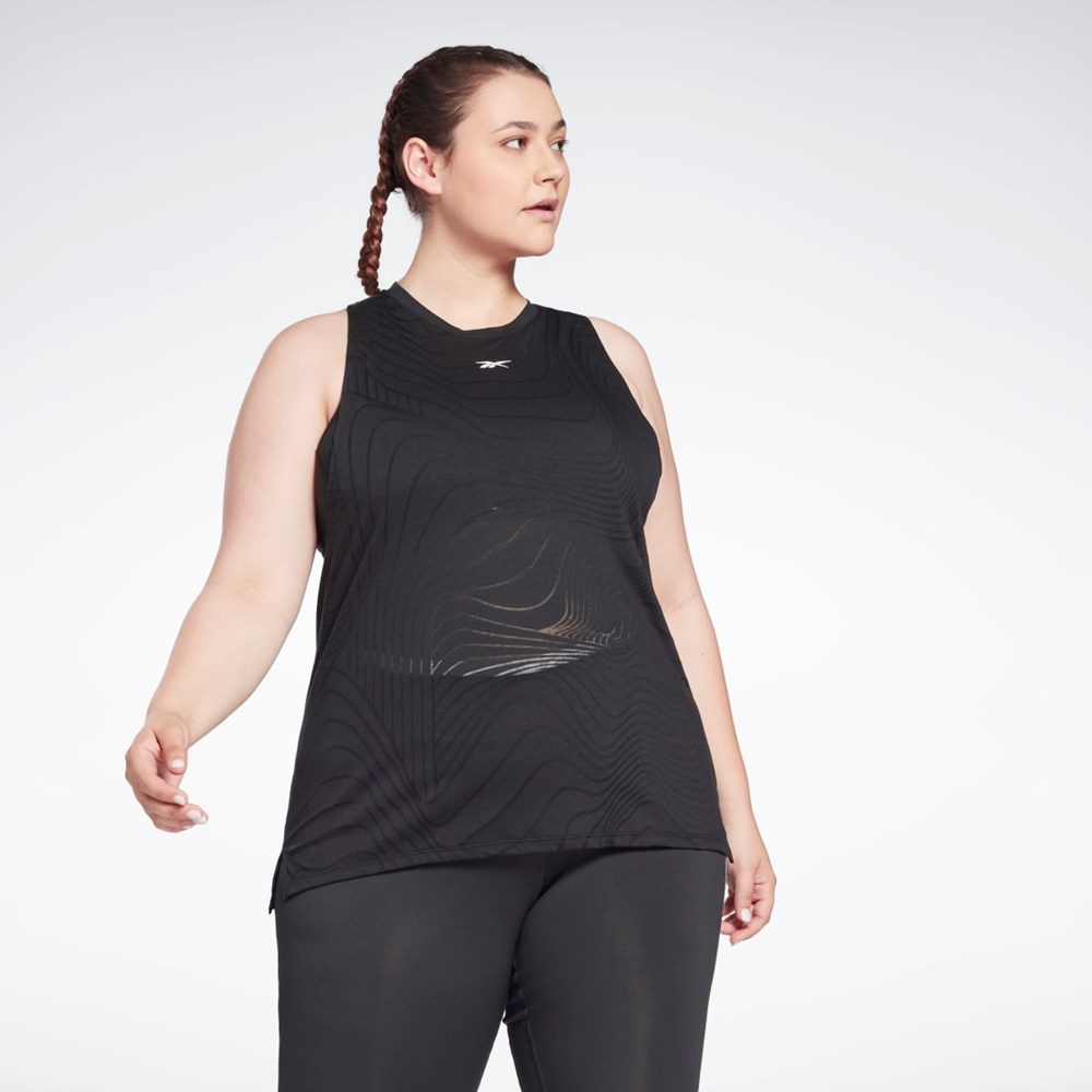 Reebok Burnout Tank Top (Plus Size) Svarta | IVUGS-4728