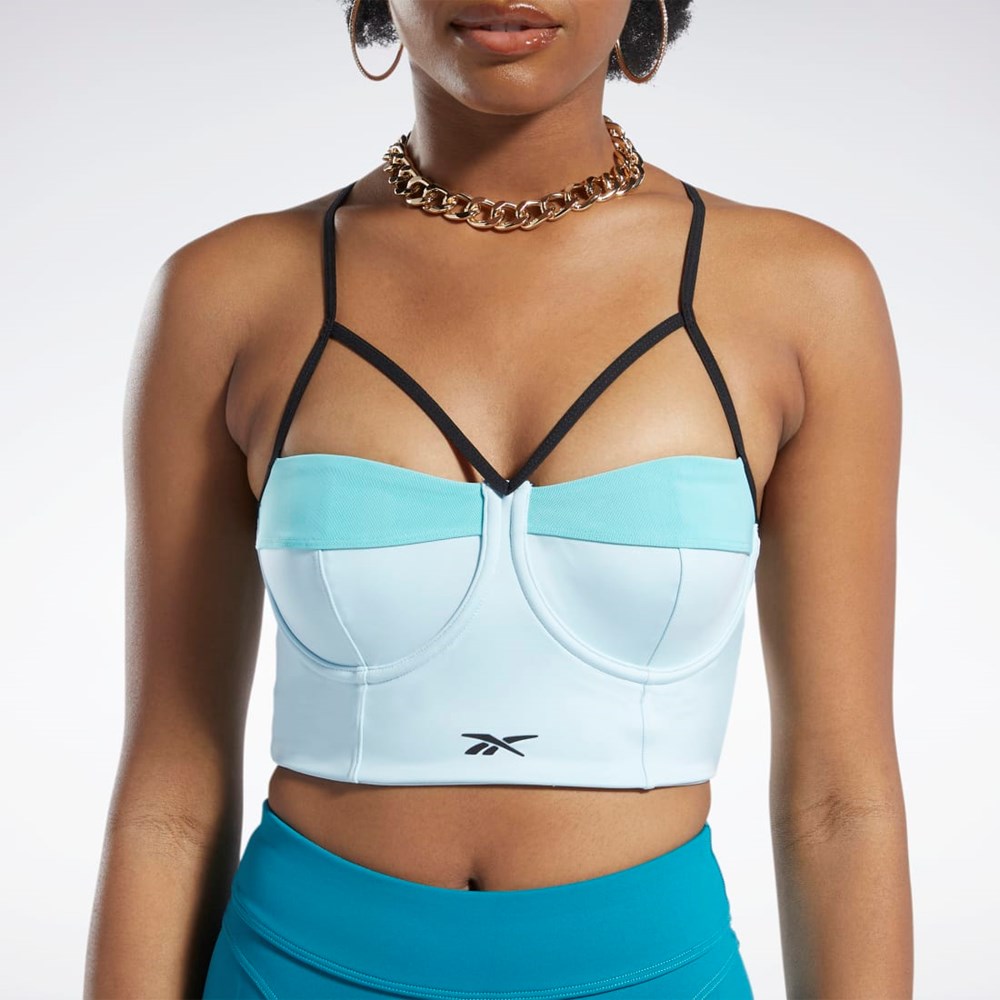 Reebok Cardi B Bralette Blå Turkos | YGADJ-2761