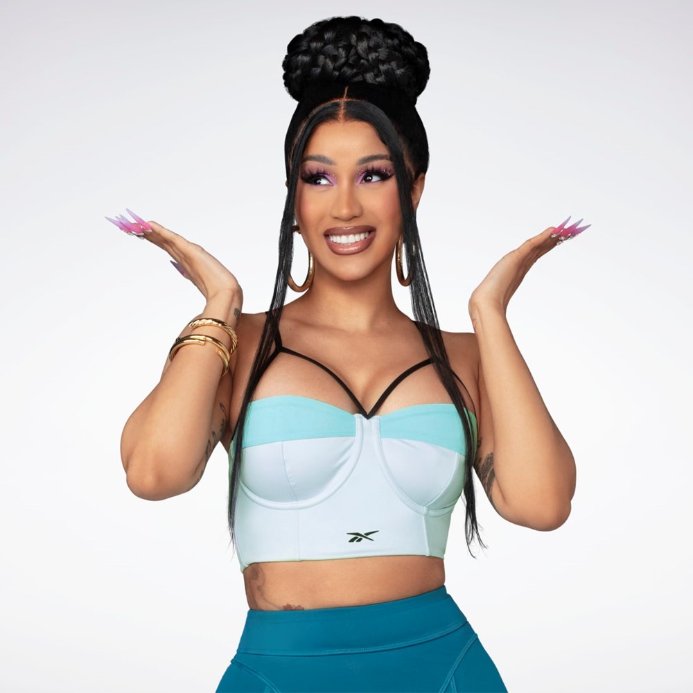 Reebok Cardi B Bralette Blå Turkos | YGADJ-2761