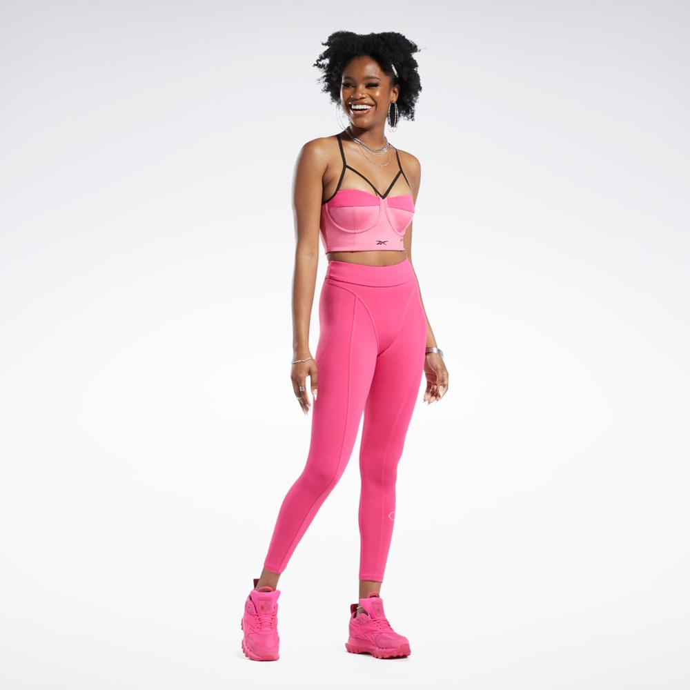 Reebok Cardi B Bralette Rosa Rosa | JIHBY-8250