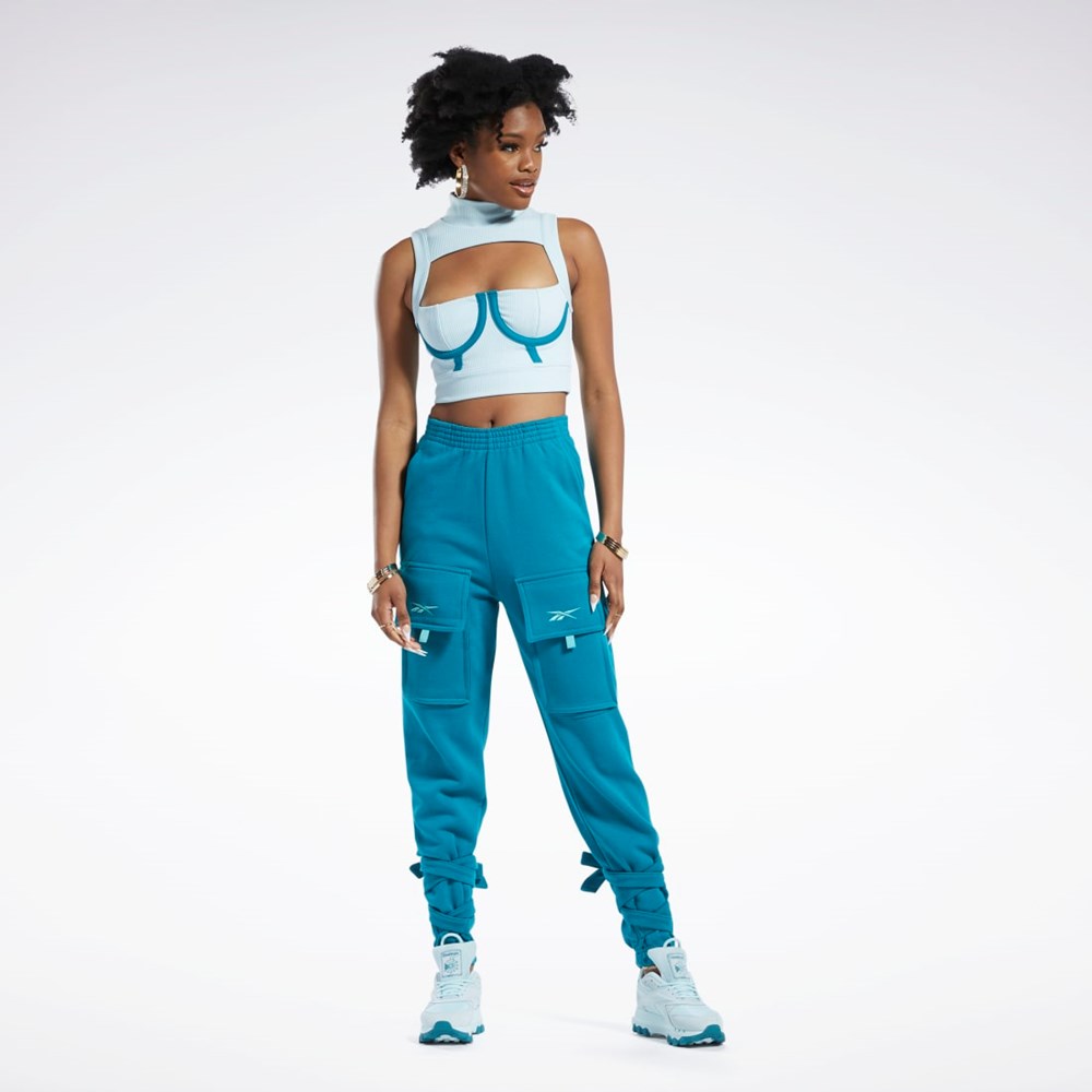 Reebok Cardi B Crop Top Blå | JZBSO-7523