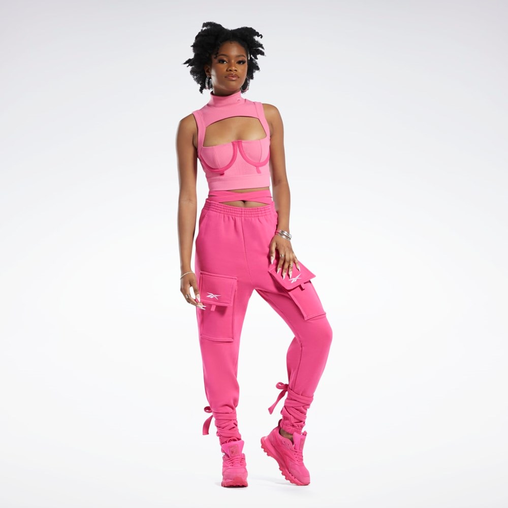 Reebok Cardi B Crop Top Rosa Rosa | FKWYH-8716