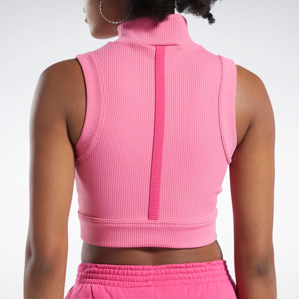 Reebok Cardi B Crop Top Rosa Rosa | FKWYH-8716