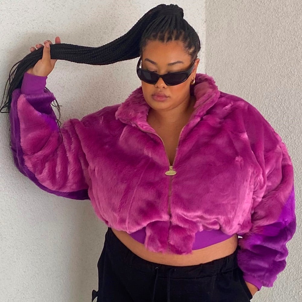 Reebok Cardi B Fur Ombre Jacket (Unisex) Ultraberry | KLXVT-3950