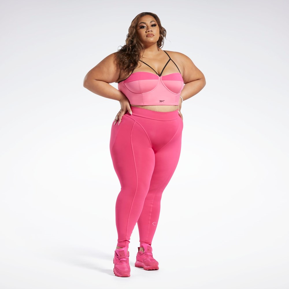 Reebok Cardi B High-Rise Tights (Plus Size) Rosa | QMFJC-2036