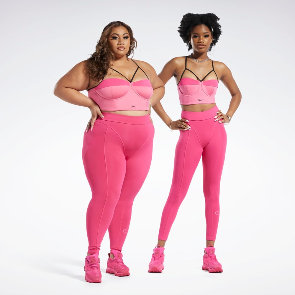 Reebok Cardi B High-Rise Tights (Plus Size) Rosa | QMFJC-2036