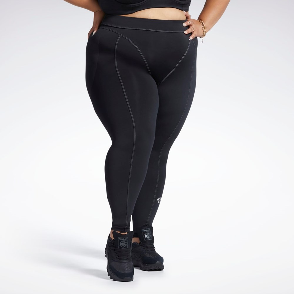 Reebok Cardi B High-Rise Tights (Plus Size) Svarta | VUXWI-6874