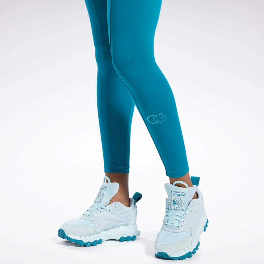 Reebok Cardi B High-Rise Tights Seaport Teal | AQVOH-1457