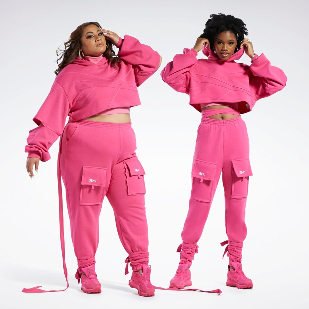 Reebok Cardi B Knit Hoodie Rosa Rosa | LYTUS-6239