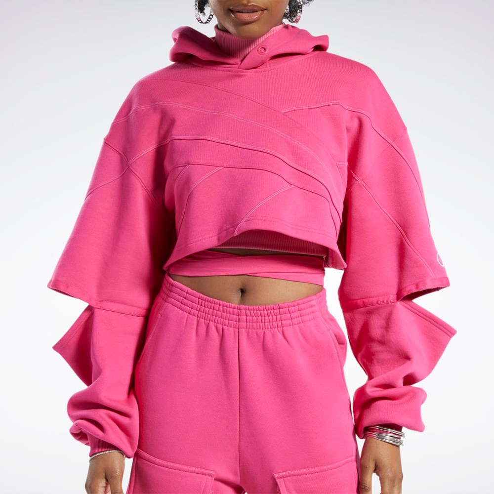 Reebok Cardi B Knit Hoodie Rosa Rosa | LYTUS-6239