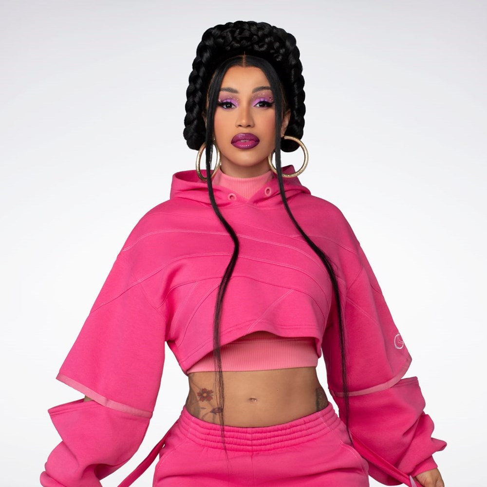 Reebok Cardi B Knit Hoodie Rosa Rosa | LYTUS-6239