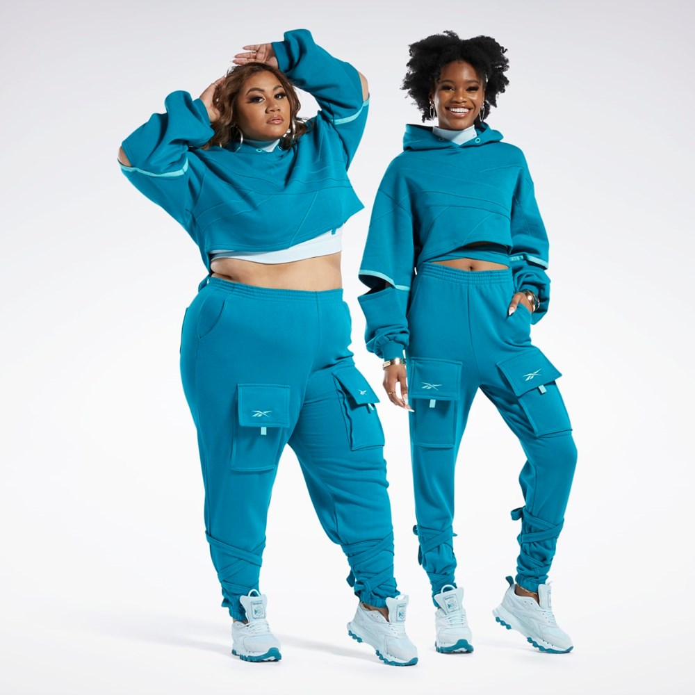 Reebok Cardi B Knit Hoodie Seaport Teal / Seaport Teal | LBEOJ-5869