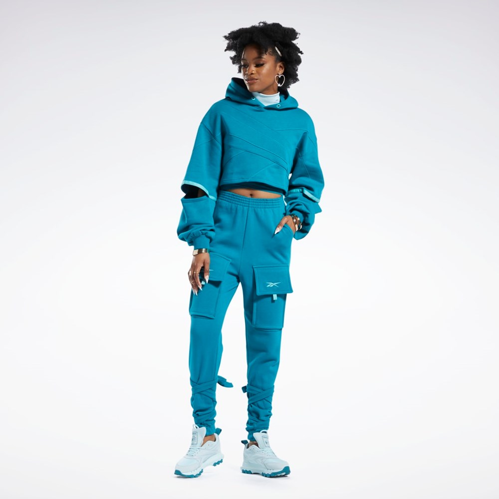 Reebok Cardi B Knit Pants Seaport Teal | KVMZB-8021