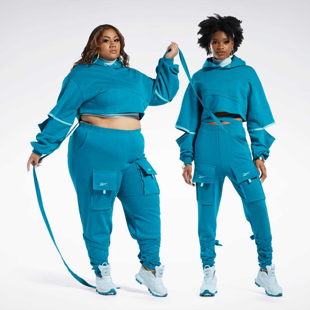 Reebok Cardi B Knit Pants Seaport Teal | KVMZB-8021