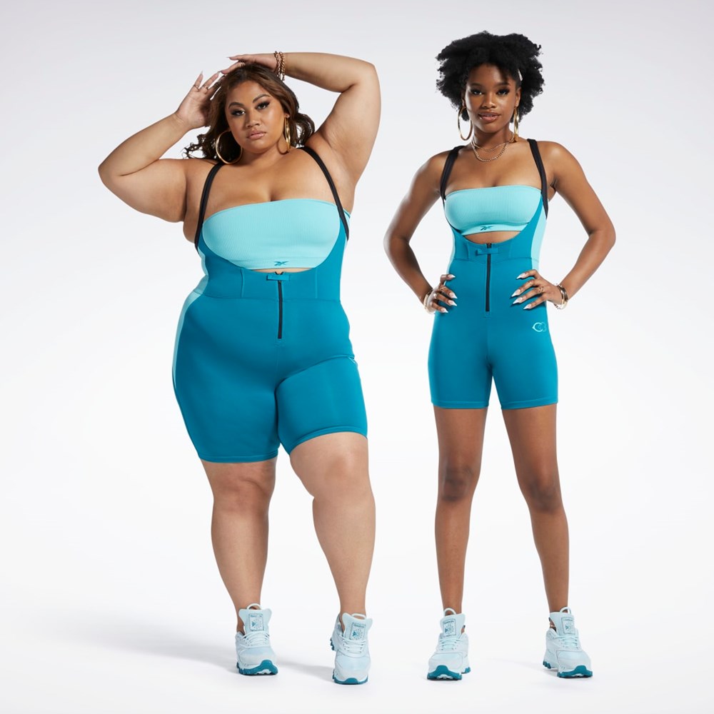 Reebok Cardi B Leotard (Plus Size) Seaport Teal | FEXHA-9803