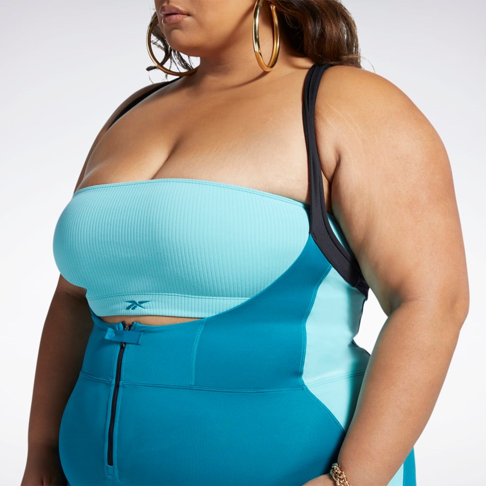 Reebok Cardi B Leotard (Plus Size) Seaport Teal | FEXHA-9803