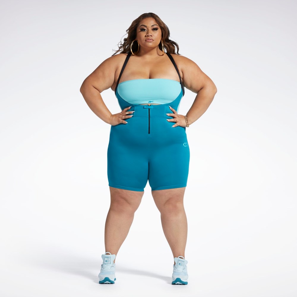 Reebok Cardi B Leotard (Plus Size) Seaport Teal | FEXHA-9803