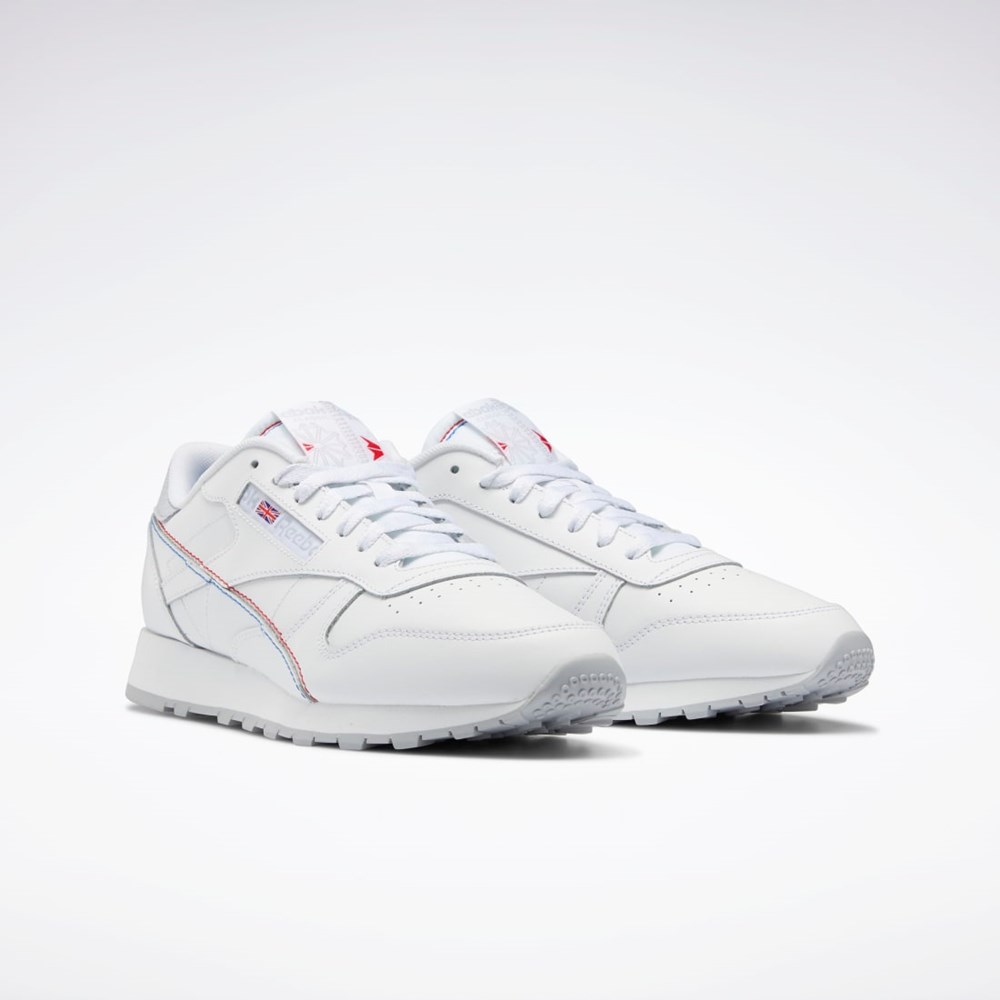 Reebok Classic Leather Make It Yours Shoes Vita Vita Blå | DBXGP-9815