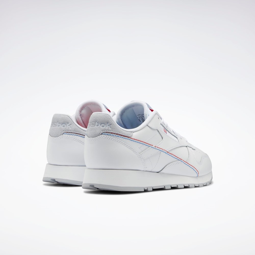 Reebok Classic Leather Make It Yours Shoes Vita Vita Blå | DBXGP-9815