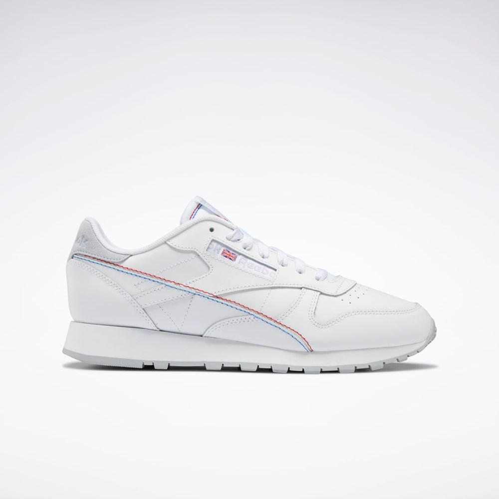 Reebok Classic Leather Make It Yours Shoes Vita Vita Blå | DBXGP-9815