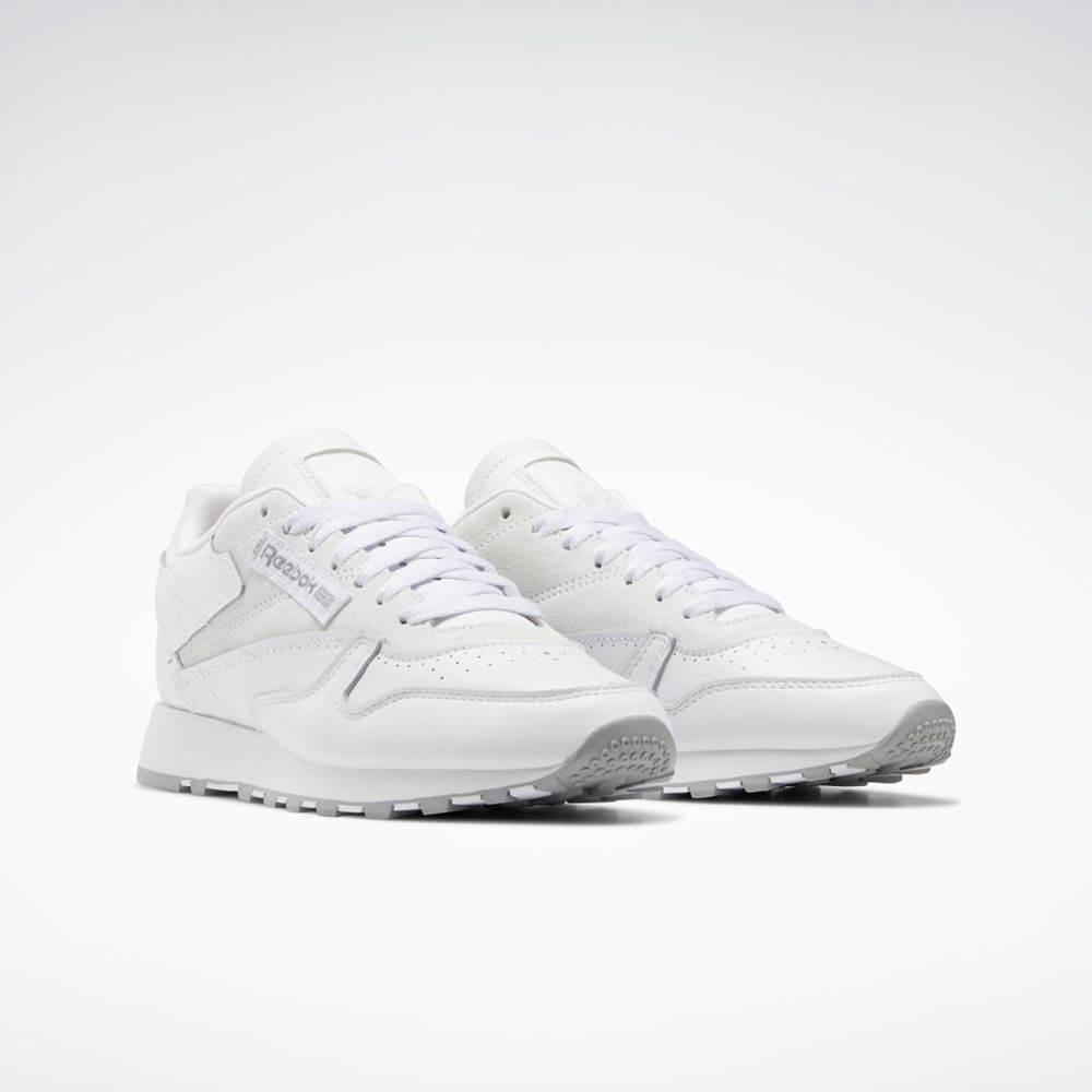 Reebok Classic Leather Make It Yours Shoes Vita Grå | OBVAL-7625