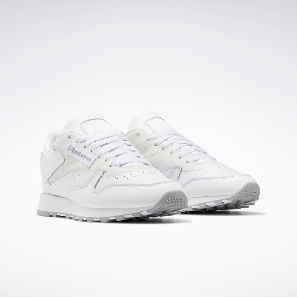 Reebok Classic Leather Make It Yours Shoes Vita Grå | VIQEC-0274