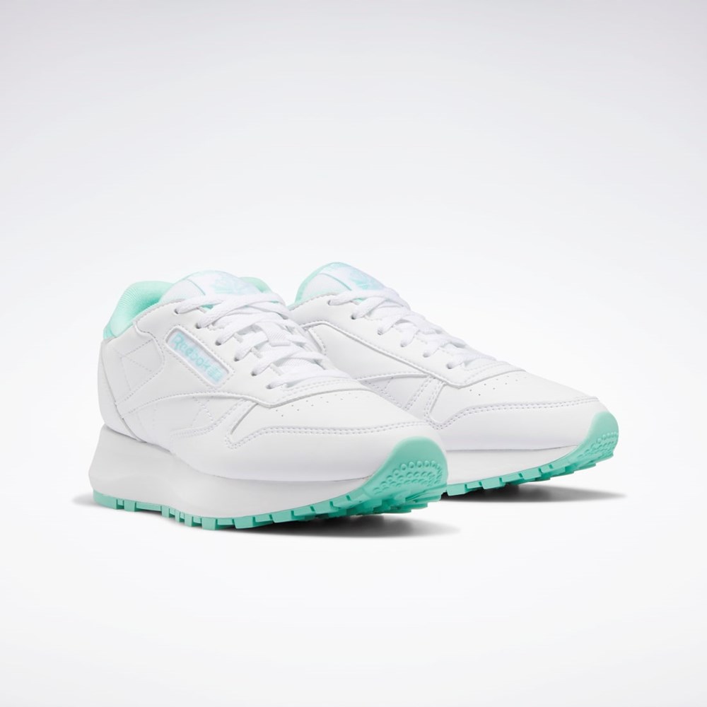 Reebok Classic Leather SP Shoes - Grade School Vita Mintgröna Vita | IUNTK-6491