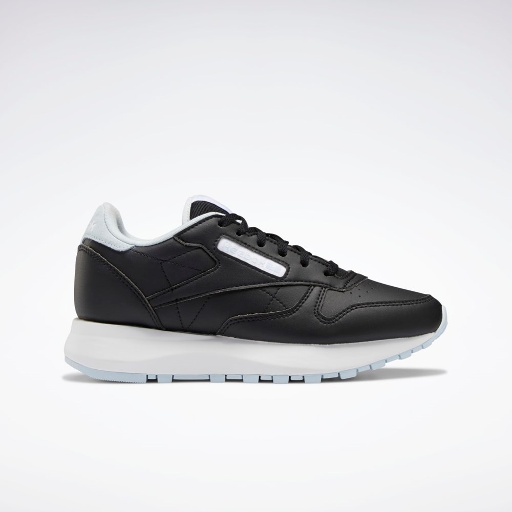 Reebok Classic Leather SP Shoes - Grade School Svarta Blå Vita | YQVDC-5412