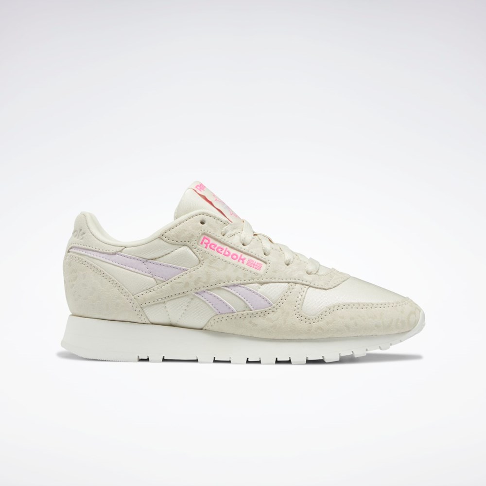 Reebok Classic Leather Shoes Alabaster / Chalk / Quartz Glow | VWSJN-2783